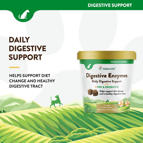 NaturVet Digestive Enzymes plus Probiotic Functional Soft Chews for Dogs