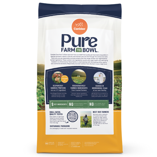 Canidae Pure Farm To Bowl Senior Free-Range Chicken, Sweet Potato & Garbanzo Bean Recipe Dog Food