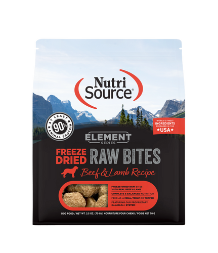 NutriSource Element Series Freeze Dried Raw Bites Beef and Lamb Recipe