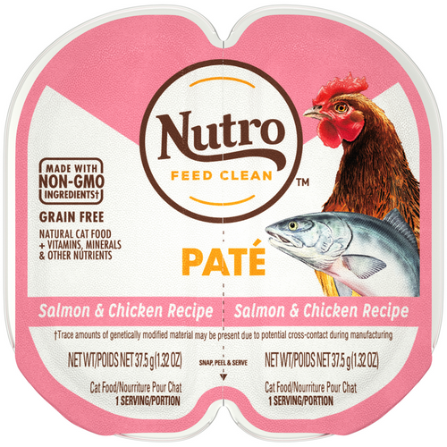 Nutro Perfect Portions Adult Grain Free Salmon & Chicken Pate Wet Cat Food Trays