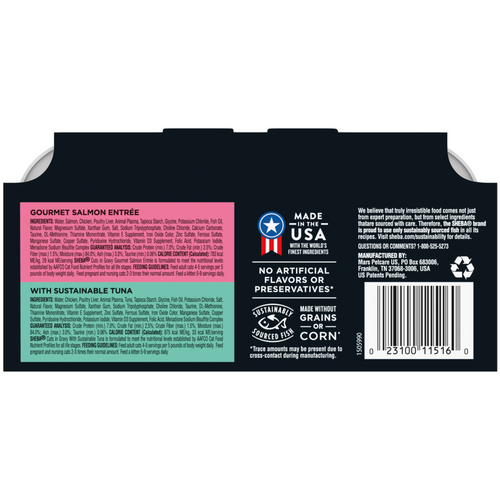 Sheba Perfect Portions Cuts in Gravy Multipack with Salmon and Tuna Wet Cat Food