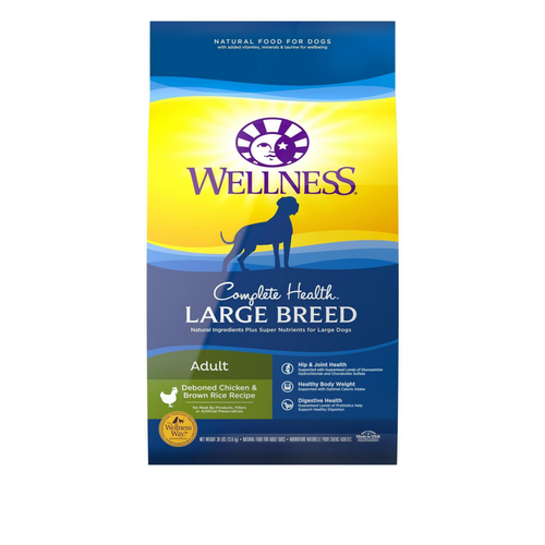 Wellness Complete Health Wholesome Grains Chicken and Brown Rice Large Breed Dog Food