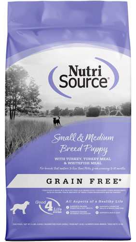 NutriSource Grain Free Small & Medium Breed Puppy Recipe Dry Dog Food