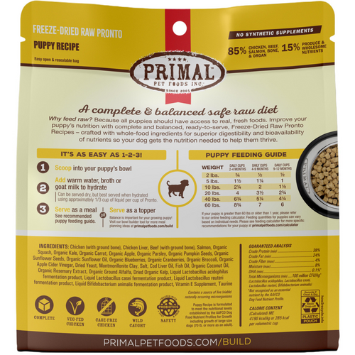 Primal Canine Puppy Formula Freeze-Dried Pronto