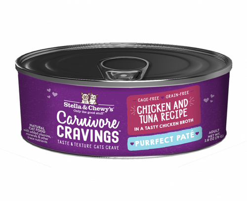 Stella & Chewy's Carnivore Cravings Purrfect Pate Chicken & Tuna Pate Recipe in Broth Wet Cat Food