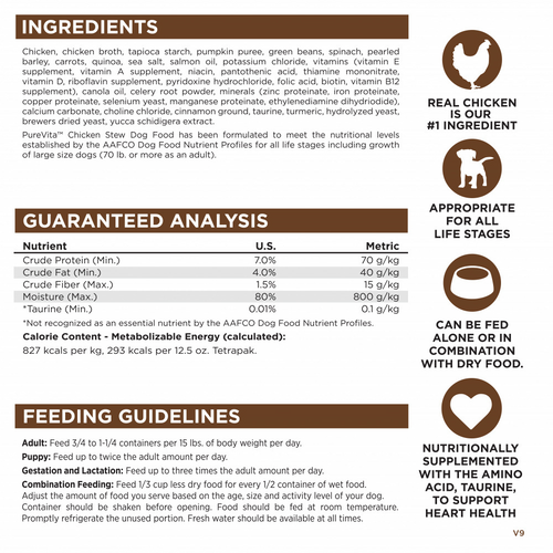 PureVita Chicken Stew Dog Food