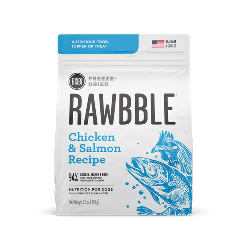 Bixbi Rawbble Freeze Dried Grain Free Chicken Salmon Recipe for Dogs