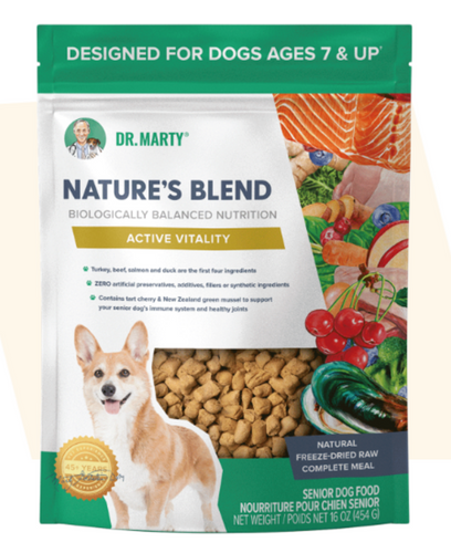 Dr Marty Natures Blend Active Vitality Freeze Dried Raw Dog Food for Senior Dogs