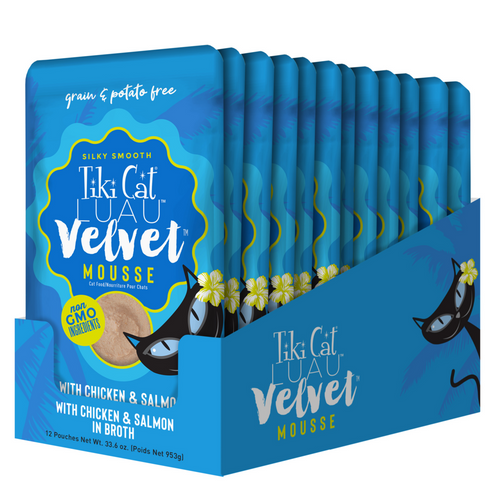 Tiki Cat Velvet Mousse Chicken & Salmon Wet Cat Food Pouches