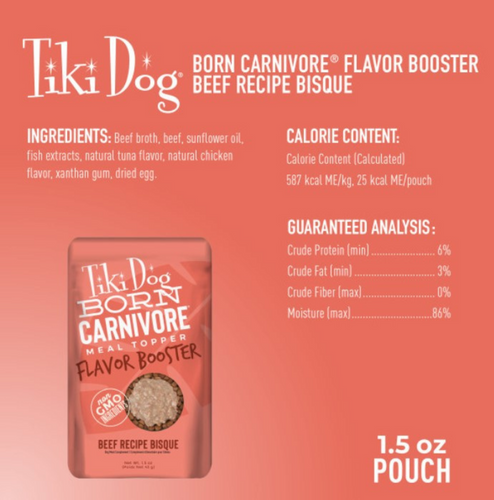 Tiki Dog Aloha Petites Flavor Booster Bisque Toppers Beef