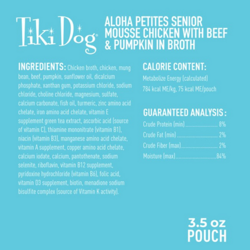 Tiki Dog Aloha Petites Chicken Senior Mousse