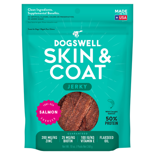 Dogswell Skin & Coat Jerky Salmon Dog Treats