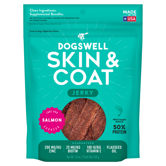 Dogswell Skin & Coat Jerky Salmon Dog Treats