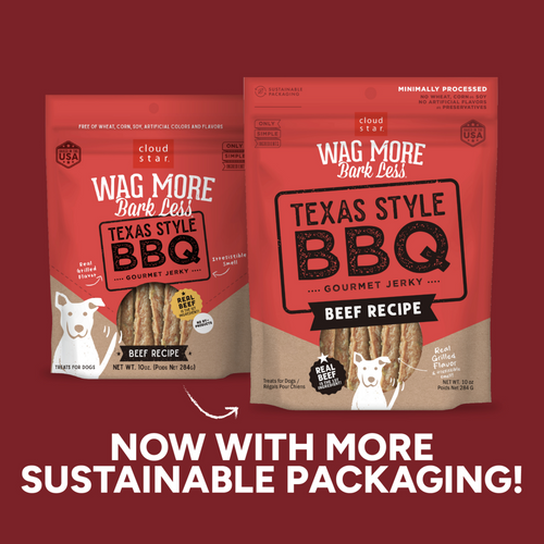 Cloud Star Wag More Bark Less Jerky Grain Free Texas BBQ Beef Dog Treats