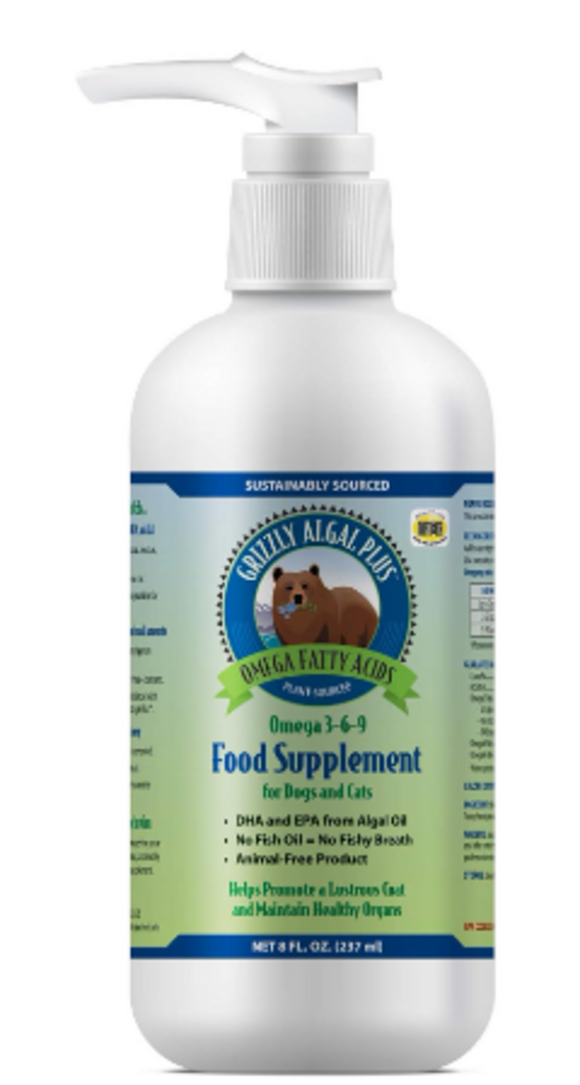 Grizzly Algal Plus Omega 3-6-9 Food Supplement for Dogs and Cats