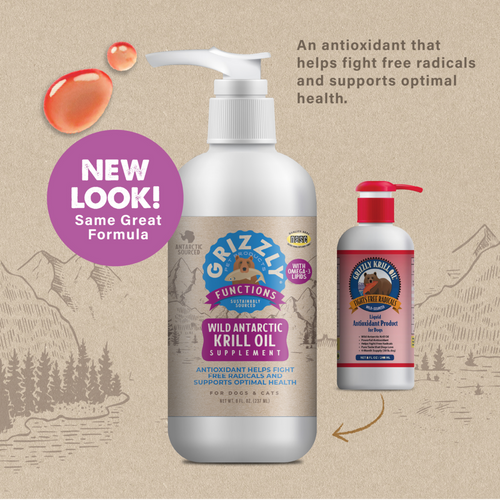 Grizzly Krill Oil Liquid Antioxidant Product for Dogs and Cats