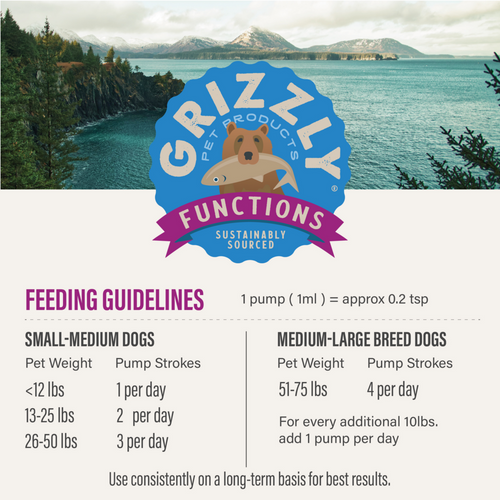 Grizzly Krill Oil Liquid Antioxidant Product for Dogs and Cats