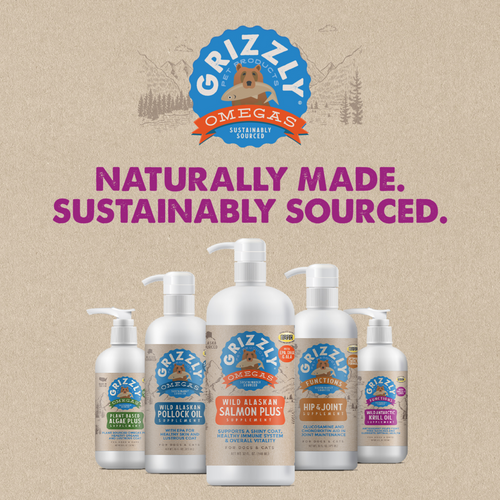 Grizzly Krill Oil Liquid Antioxidant Product for Dogs and Cats