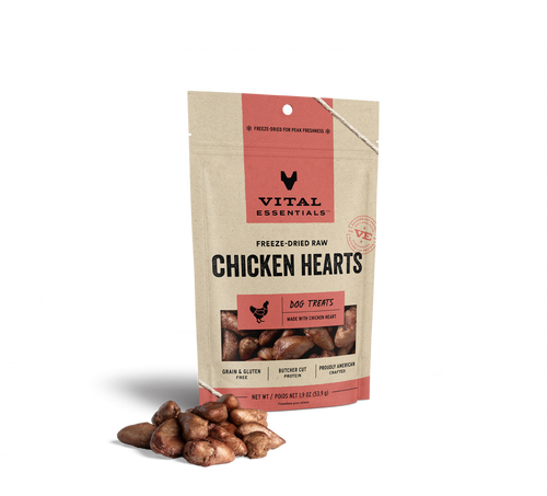 Vital Essentials Freeze Dried Chicken Hearts Dog Treats