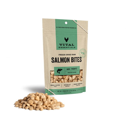 Vital Essentials Freeze Dried Raw Salmon Bites Dog Treats