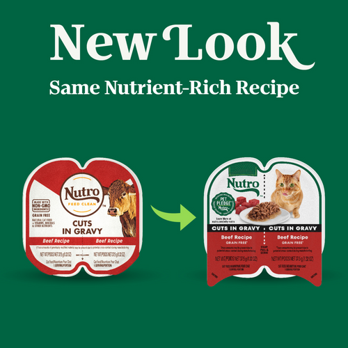 Nutro Perfect Portions Grain Free Cuts In Gravy Real Beef Recipe Wet Cat Food Trays