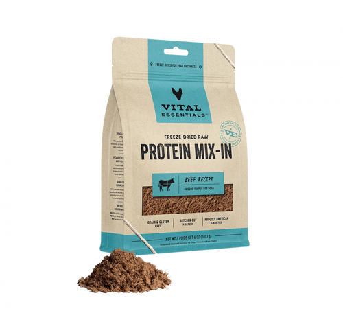 Vital Essentials Freeze Dried Raw Protein Mix In Beef Recipe Ground Topper for Dogs