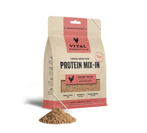 Vital Essentials Freeze Dried Raw Protein Mix In Chicken Recipe Ground Topper for Dogs