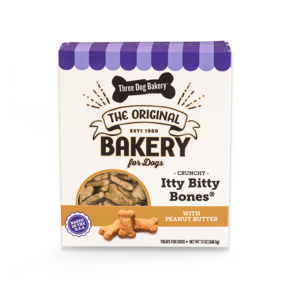 Three Dog Bakery Itty Bitty Bones Peanut Butter