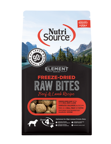 NutriSource Element Series Freeze Dried Raw Bites Beef and Lamb Recipe