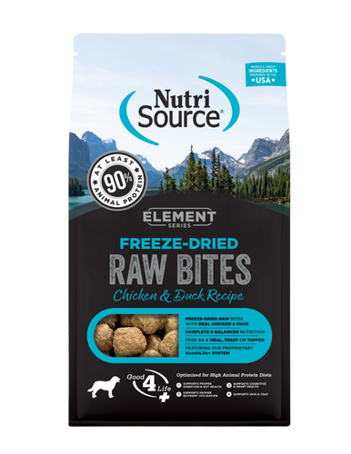 NutriSource Element Series Freeze Dried Raw Bites Chicken and Duck Recipe
