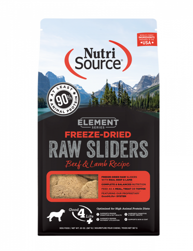 NutriSource Element Series Freeze Dried Raw Slider Beef and Lamb Recipe