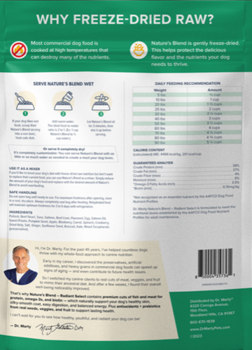Dr. Marty Natures Blend Radiant Select Freeze Dried Dog Food