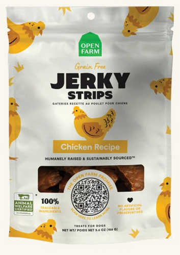 Open Farm Grain Free Chicken Jerky Strips Dog Treats