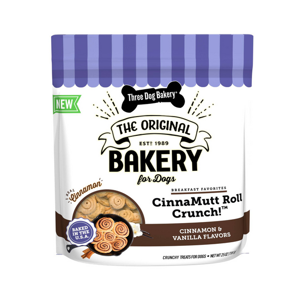 Three Dog Bakery CinnaMutt Roll Crunch Dog Treats