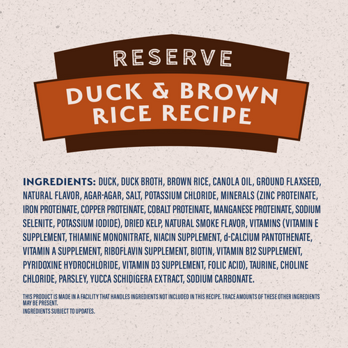 Natural Balance Limited Ingredient Reserve Wet Dog Food, Duck & Brown Rice Recipe