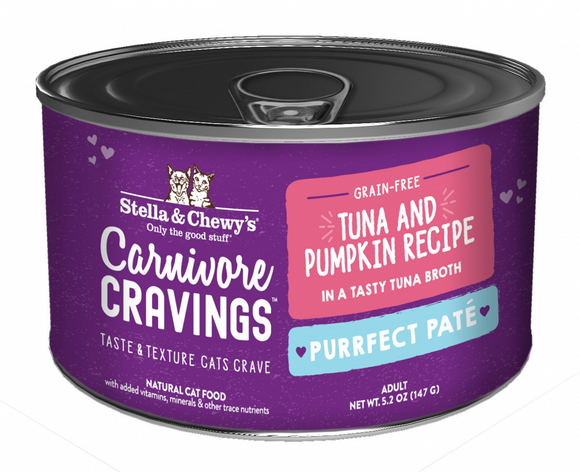 Stella & Chewy's Carnivore Cravings Purrfect Pate Tuna & Pumpkin Pate Recipe in Broth Wet Cat Food