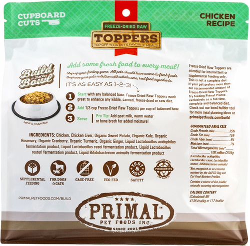 Primal Chicken Cupboard Cuts Dog & Cat Topper