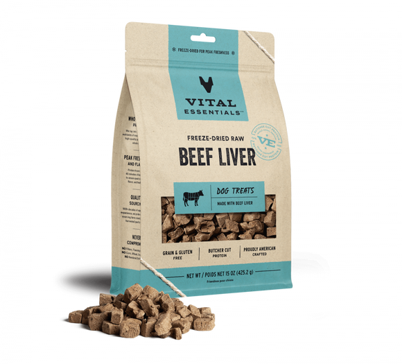 Vital Essentials Freeze Dried Raw Beef Liver Dog Treats