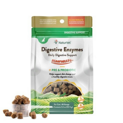 NaturVet Scoopables Digestive Enzymes plus Pre & Probiotics for Cats