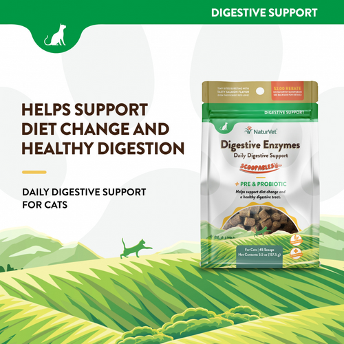 NaturVet Scoopables Digestive Enzymes plus Pre & Probiotics for Cats