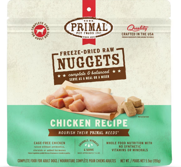 Primal Freeze Dried Nuggets Grain Free Chicken Formula Dog Food