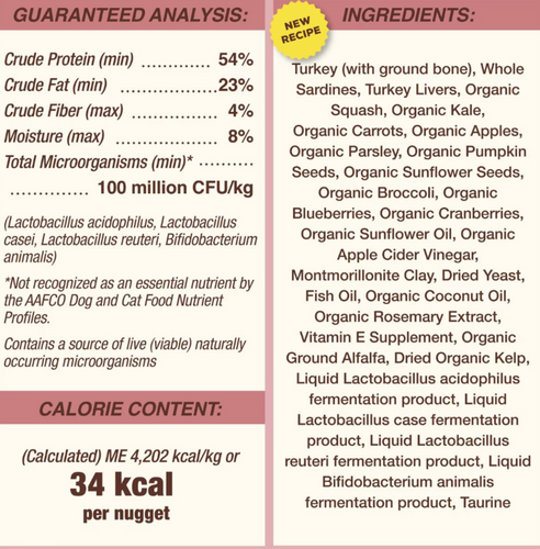 Primal Freeze Dried Nuggets Grain Free Turkey and Sardine Formula Dog Food