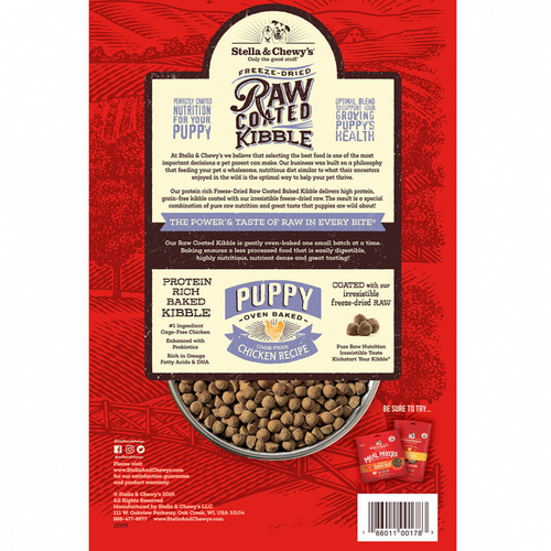 Stella & Chewy's Raw Coated Kibble Cage Free Chicken Recipe Puppy Dry Dog Food