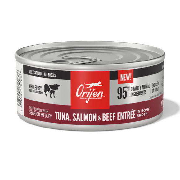 ORIJEN Tuna, Salmon + Beef Entre in Bone Broth Wet Cat Food