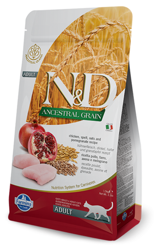 Farmina N&D Natural & Delicious Low Grain Adult Chicken & Pomegranate Dry Cat Food