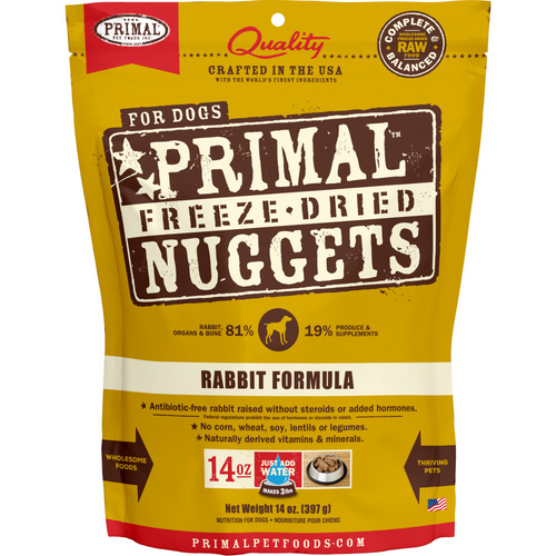 Primal Freeze Dried Nuggets Grain Free Rabbit Formula Dog Food