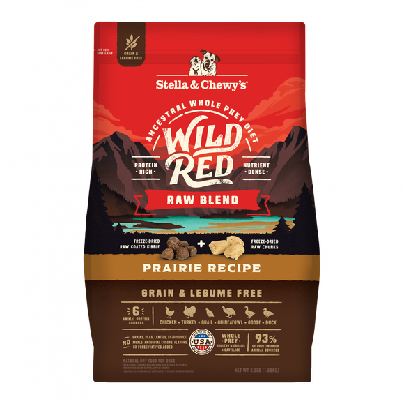 Stella & Chewy's Wild Red Dry Dog Food Raw Blend High Protein Grain & Legume Free Prairie Recipe