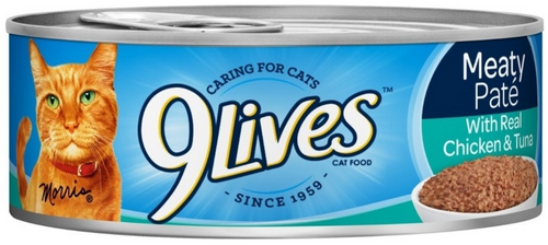 9Lives Meaty Pate with Chicken and Tuna Dinner Canned Cat Food