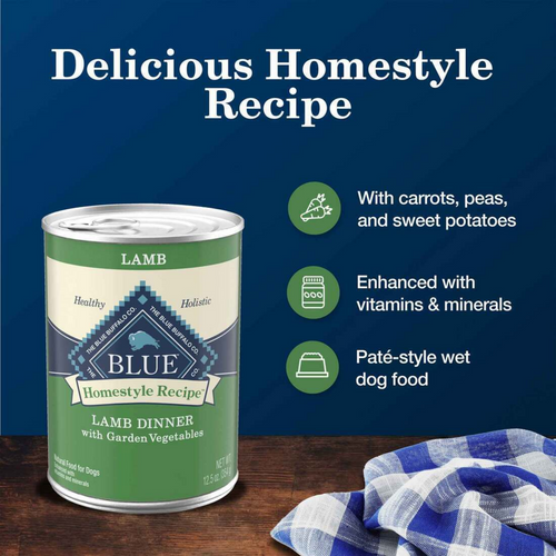 Blue Buffalo Homestyle Recipe Adult Lamb Dinner with Garden Vegetables Canned Dog Food
