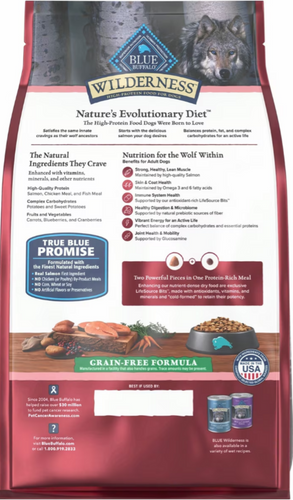 Blue Buffalo Wilderness Grain Free Natural Salmon Recipe Adult Dry Dog Food